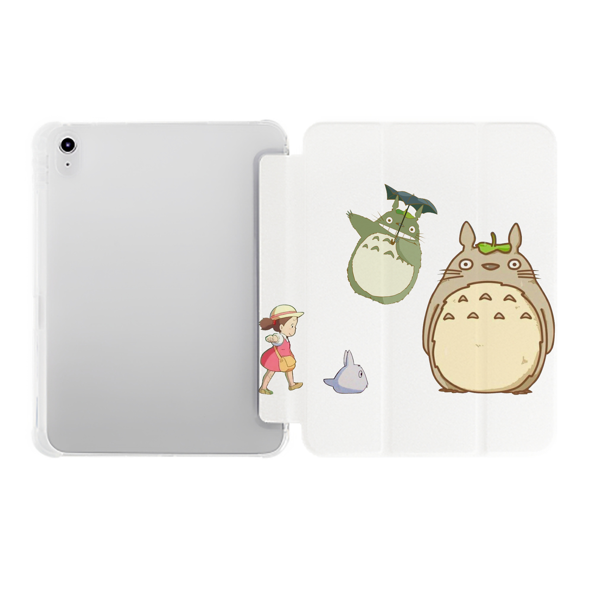 （画像用） となりのトトロ 草壁メイ 草壁サツキ My Neighbor Totoro Satsuki Kusakabe Mei Kusakabe IPad ケース ペン収納付き 三つ折りスタンド PUレザー×シリコン 対応機種9.5/10.5/10.9インチ